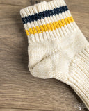 UES SSX-1 Sneaker Socks - White - Navy/Yellow Stripes