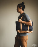 UES Zipper Tote Bag - Denim/Brown