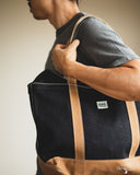 UES Zipper Tote Bag - Denim/Brown