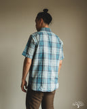 Warehouse Lot 3056 - Short-Sleeve Check Work Shirt - Sax