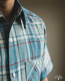 Warehouse Lot 3056 - Short-Sleeve Check Work Shirt - Sax