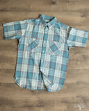 Warehouse Lot 3056 - Short-Sleeve Check Work Shirt - Sax