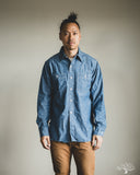 Warehouse Lot 3064 - Ventilation Triple Stitch Chambray Work Shirt - Sax