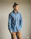 Warehouse Lot 3064 - Ventilation Triple Stitch Chambray Work Shirt - Sax