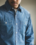 Warehouse Lot 3064 - Ventilation Triple Stitch Chambray Work Shirt - Sax