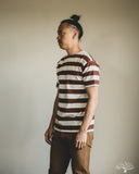 Warehouse Lot 4050 - Short Sleeve Border Tee - Brown/Kinari