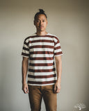 Warehouse Lot 4050 - Short Sleeve Border Tee - Brown/Kinari