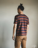 Warehouse Lot 4050 - Short Sleeve Border Tee - Sumikuro/Brown