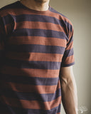 Warehouse Lot 4050 - Short Sleeve Border Tee - Sumikuro/Brown