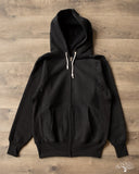 Lot 487 - Reverse Weave Loopwheel Zip Hoodie - Black