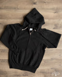 Lot 487 - Reverse Weave Loopwheel Zip Hoodie - Black