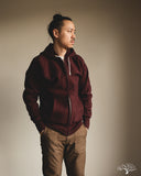 Warehouse Lot 487 - Reverse Weave Loopwheel Zip Hoodie - Bordeaux