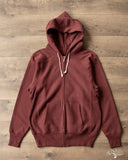 Warehouse Lot 487 - Reverse Weave Loopwheel Zip Hoodie - Bordeaux
