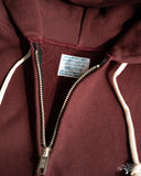 Warehouse Lot 487 - Reverse Weave Loopwheel Zip Hoodie - Bordeaux