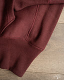 Warehouse Lot 487 - Reverse Weave Loopwheel Zip Hoodie - Bordeaux