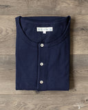 Merz b. Schwanen 206 Long Sleeve Henley - Ink Blue