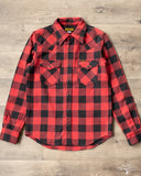 Iron Heart IHSH-232-RED Ultra Heavy Flannel Western Shirt - Red/Black