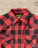 Iron Heart IHSH-232-RED Ultra Heavy Flannel Western Shirt - Red/Black