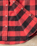 Iron Heart IHSH-232-RED Ultra Heavy Flannel Western Shirt - Red/Black