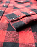Iron Heart IHSH-232-RED Ultra Heavy Flannel Western Shirt - Red/Black