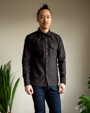 Iron Heart IHSH-235-BLK Military Serge Western Shirt - Black