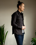 Iron Heart IHSH-235-BLK Military Serge Western Shirt - Black