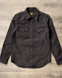Iron Heart IHSH-235-BLK Military Serge Western Shirt - Black
