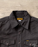 Iron Heart IHSH-235-BLK Military Serge Western Shirt - Black