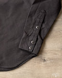 Iron Heart IHSH-235-BLK Military Serge Western Shirt - Black
