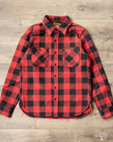 Iron Heart IHSH-244-RED Ultra Heavy Flannel Work Shirt - Red/Black