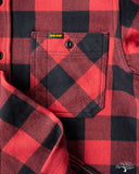 Iron Heart IHSH-244-RED Ultra Heavy Flannel Work Shirt - Red/Black