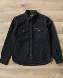 Iron Heart IHSH-293-OD - 18oz Vintage Selvedge Denim CPO Shirt - Indigo Overdyed Black
