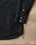 Iron Heart IHSH-293-OD - 18oz Vintage Selvedge Denim CPO Shirt - Indigo Overdyed Black