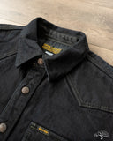 Iron Heart IHSH-293-OD - 18oz Vintage Selvedge Denim CPO Shirt - Indigo Overdyed Black