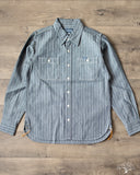 Iron Heart IHSH-308-IND - 12oz Herringbone Work Shirt - Indigo