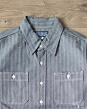 Iron Heart IHSH-308-IND - 12oz Herringbone Work Shirt - Indigo