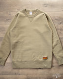 Iron Heart IHSW-69L-OLV - 14oz Ultra Heavyweight Loopwheel Cotton Crew Neck Sweat - Olive
