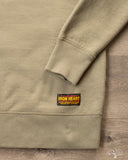 Iron Heart IHSW-69L-OLV - 14oz Ultra Heavyweight Loopwheel Cotton Crew Neck Sweat - Olive