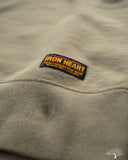 Iron Heart IHSW-69L-OLV - 14oz Ultra Heavyweight Loopwheel Cotton Crew Neck Sweat - Olive