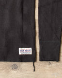 Iron Heart IHTL-1301-BLK - Waffle Knit Long Sleeve Crew Neck Thermal - Black