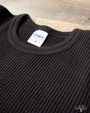 Iron Heart IHTL-1301-BLK - Waffle Knit Long Sleeve Crew Neck Thermal - Black