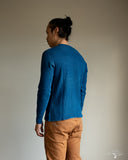 Iron Heart IHTL-1301-IND - Waffle Knit Long Sleeve Crew Neck Thermal - Indigo