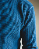 Iron Heart IHTL-1301-IND - Waffle Knit Long Sleeve Crew Neck Thermal - Indigo