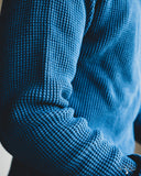Iron Heart IHTL-1301-IND - Waffle Knit Long Sleeve Crew Neck Thermal - Indigo