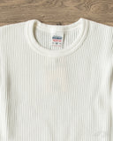 Iron Heart IHTL-1301-WHT - Waffle Knit Long Sleeve Crew Neck Thermal - White