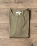 Merz b. Schwanen 215 2-Thread Organic Cotton Crew Neck Tee - Army