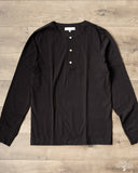 Merz b. Schwanen 206 Long Sleeve Henley - Deep Black