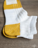 Nishiguchi Kutsushita Linen Cotton Anklet Sock Tram Yellow