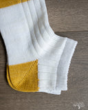 Nishiguchi Kutsushita Linen Cotton Anklet Sock Tram Yellow