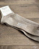 Nishiguchi Kutsushita Linen Ribbed Sock Beige